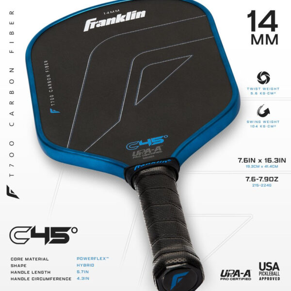 Vợt Pickleball Franklin C45 Raw Carbon - Hình ảnh 7